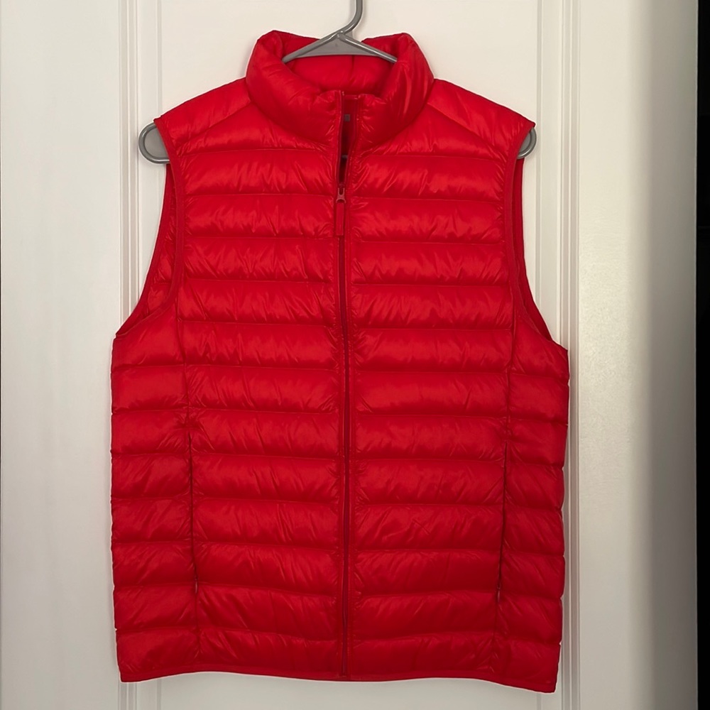 Lightweight Water-Resistant Packable Puffer Vest — Orange